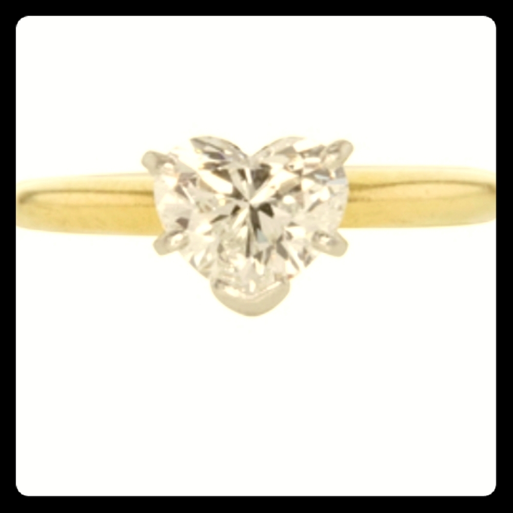 GIA 0.92 CT HEART CUT SOLITAIRE RING, E, SI1